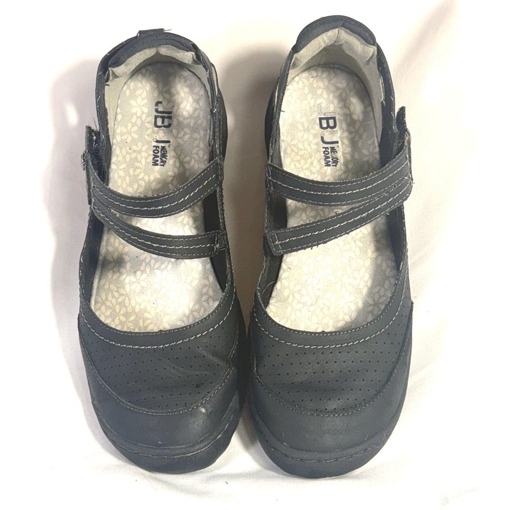 JBU Fawn Black Mary Jane Shoes Women 8.5 Hook-and-Loop Strap B3FAW01